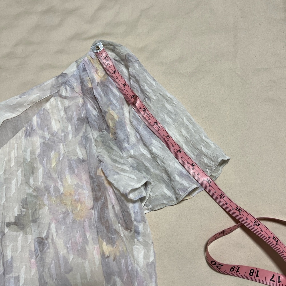 Elegant White Silk Floral Blouse Rebecca Taylor. - Picture 6 of 8